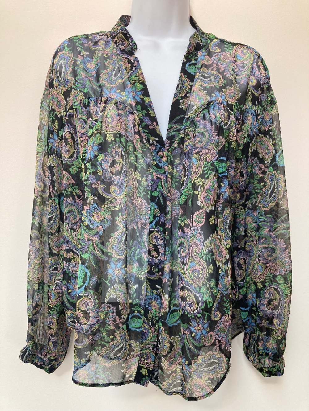 Zara Sheer Floral Blouse, Size M